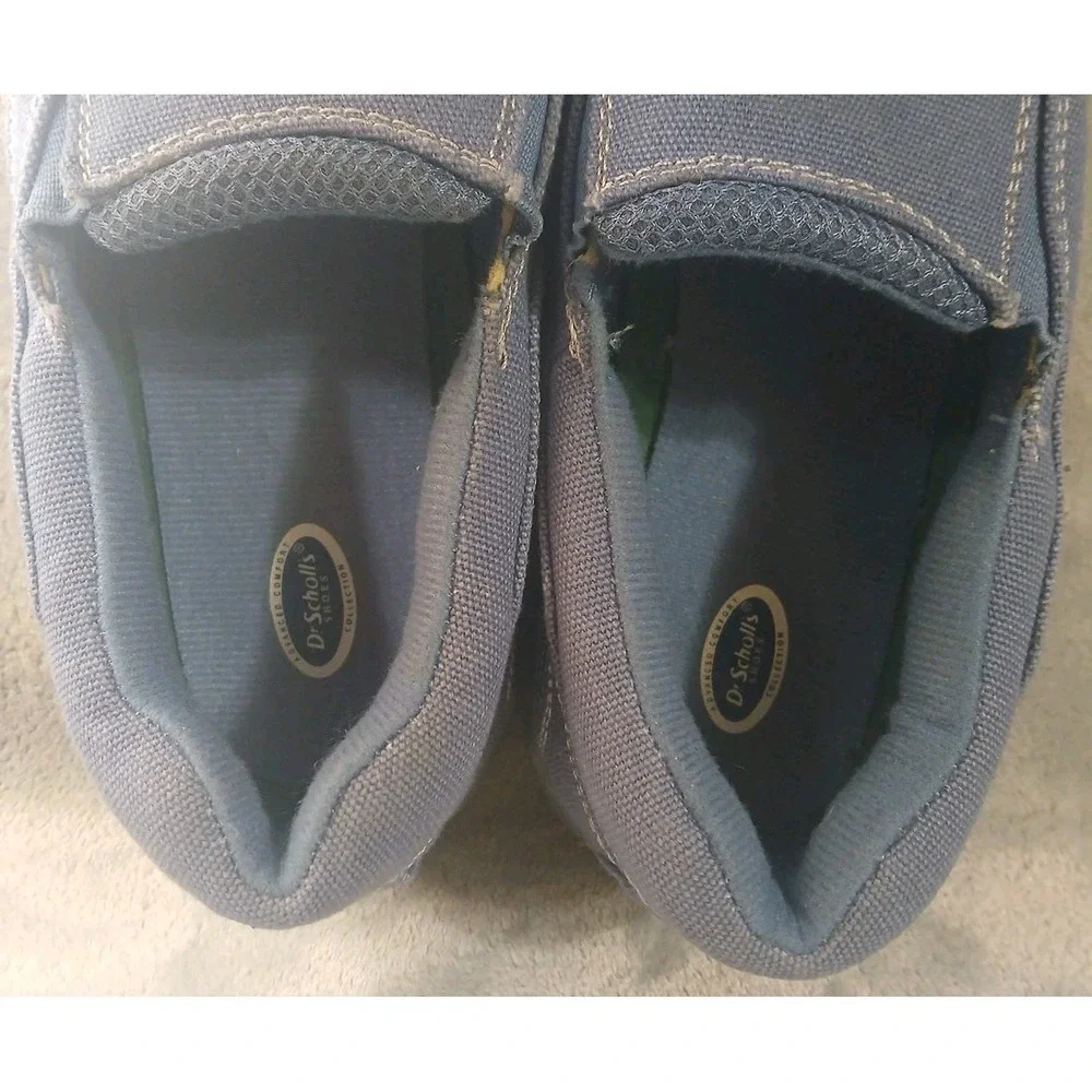 Dr Scholls Mens Slip On Loafers 8.5 D Blue Canvas Boat Shoes Advanced Comfort‎